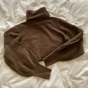 princess polly cropped brown turtleneck